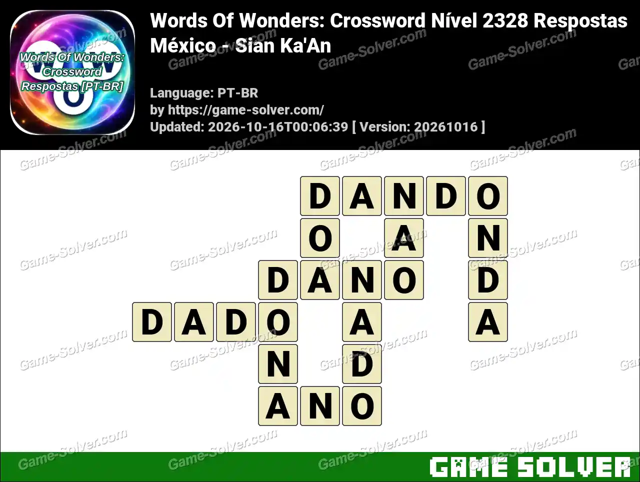 Words Of Wonders: Crossword Nível 2328 Respostas – México – Sian Ka’An